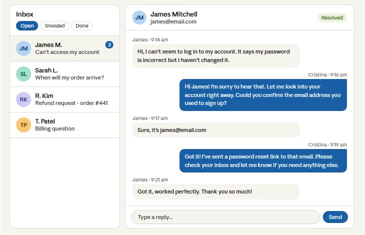Intercom Chat Support Workflow